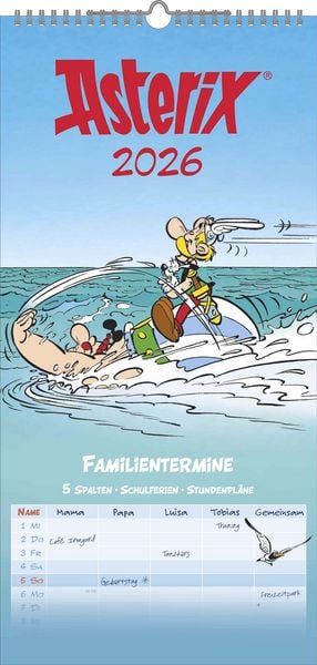 Produktbild: Asterix 2026 Familienplaner - Familien-Timer - Termin-Planer - Kids - Kinder-Kalender - Familien-Kalender - 22x45