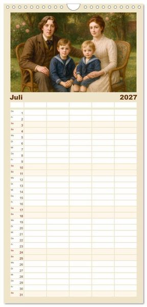 Produktbild: Familienplaner 2027 - Oscar Wilde mit 5 Spalten (Wandkalender, 21 x 45 cm) CALVENDO