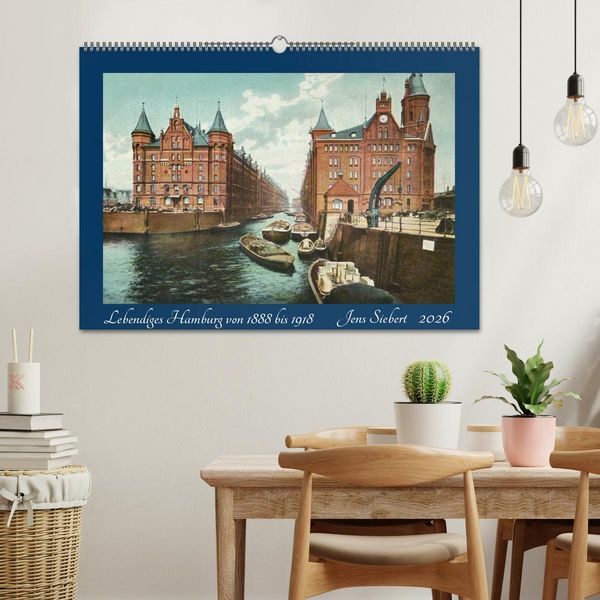 Produktbild: Lebendiges Hamburg von 1888 bis 1918 (Wandkalender 2026 DIN A2 quer), CALVENDO Monatskalender