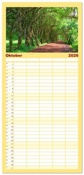 Produktbild: Familienplaner 2026 - Entdecke Galapagos mit 5 Spalten (Wandkalender, 21 x 45 cm) CALVENDO