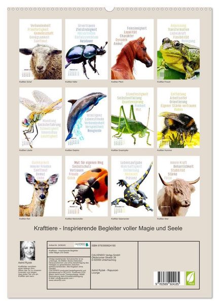 Produktbild: Krafttiere - Inspirierende Begleiter voller Magie und Seele (hochwertiger Premium Wandkalender 2027 DIN A2 hoch), Kunstdruck in Hochglanz