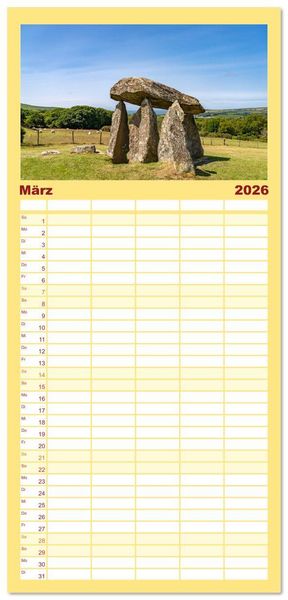 Produktbild: Familienplaner 2026 - Gro&szlig;britannien - Wales mit 5 Spalten (Wandkalender, 21 x 45 cm) CALVENDO