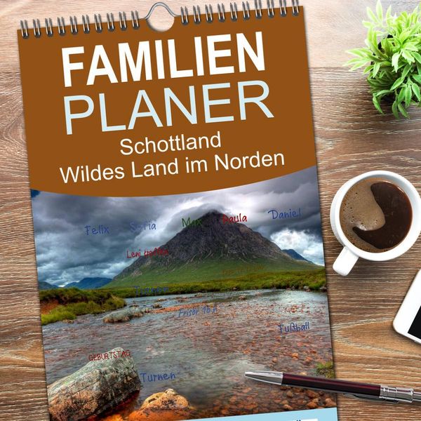 Produktbild: Familienplaner 2026 - Schottland - Wildes Land im Norden mit 5 Spalten (Wandkalender, 21 x 45 cm) CALVENDO