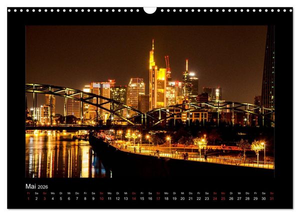 Produktbild: Frankfurt bei Nacht 2026 (Wandkalender 2026 DIN A3 quer), CALVENDO Monatskalender