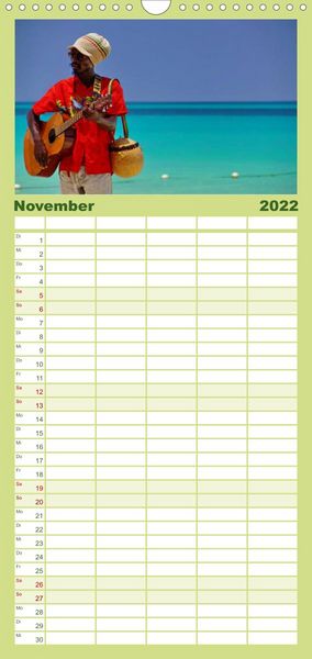 Produktbild: Familienplaner JAMAIKA Reggae, Rastafari und Natur. (Wandkalender 2022 , 21 cm x 45 cm, hoch)