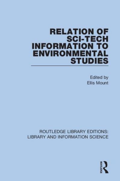Produktbild: Relation of Sci-Tech Information to Environmental Studies