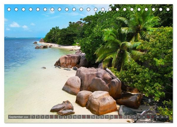 Produktbild: Seychelles, Holidays on Exotic Islands (Desk Calendar 2026 DIN A5 landscape), CALVENDO 12 Month DeskCalendar