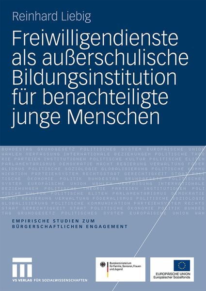 Freiwilligendienste als außerschulische Bildungsinstitution für benachteiligte junge Menschen, Taschenbuch von Reinhard Liebig, VS Verlag für