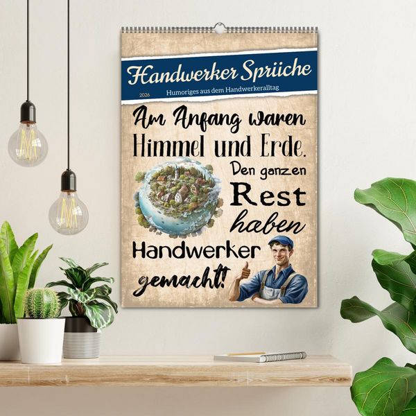 Produktbild: Handwerker Spr&uuml;che (Wandkalender 2026 DIN A2 hoch), CALVENDO Monatskalender