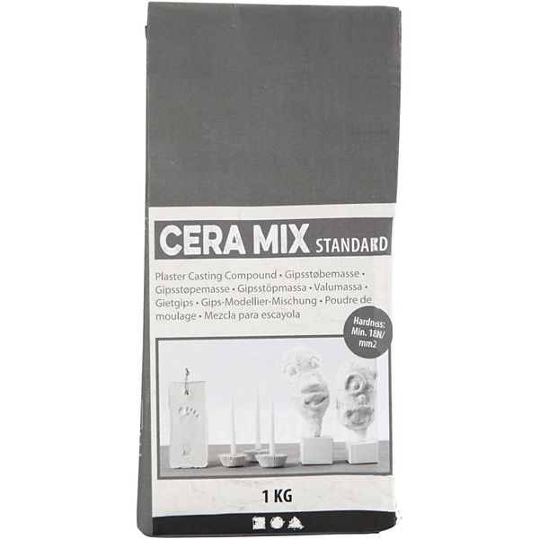 Produktbild: Creativ Company Cera-Mix Standard Modelliergips, Hellgrau, 1 kg