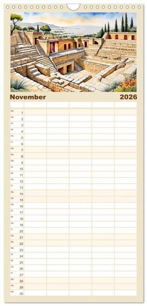 Produktbild: Familienplaner 2026 - Kalimera Griechenland mit 5 Spalten (Wandkalender, 21 x 45 cm) CALVENDO