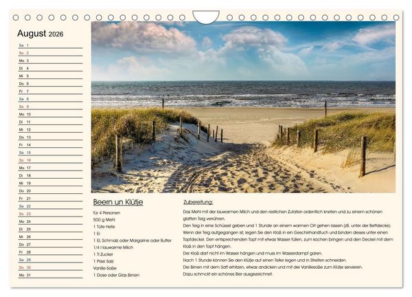 Produktbild: Ostfriesland kochen wie fr&uuml;her (Wandkalender 2026 DIN A4 quer), CALVENDO Monatskalender