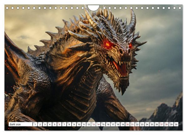 Produktbild: Mystische Kreaturen - Ein Jahr voller Magie und Fantasie (Wandkalender 2026 DIN A4 quer), CALVENDO Monatskalender