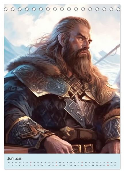 Produktbild: Fantasy Krieger. B&auml;renk&auml;mpfer aus dem Norden (Tischkalender 2026 DIN A5 hoch), CALVENDO Monatskalender