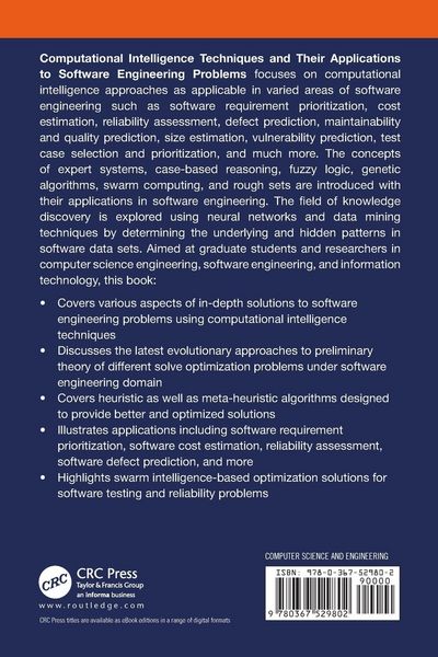 Produktbild: Computational Intelligence Techniques and Their Applications to Software Engineering Problems