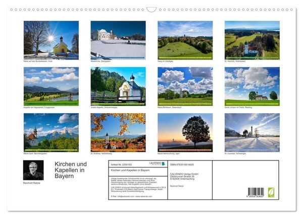 Produktbild: Kirchen und Kapellen in Bayern (Wandkalender 2027 DIN A2 quer), CALVENDO Monatskalender