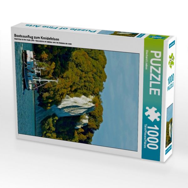 Produktbild: CALVENDO Puzzle Bootsausflug zum Kreidefelsen | 1000 Teile Lege-Gr&ouml;&szlig;e 64x48cm Foto-Puzzle f&uuml;r gl&uuml;ckliche Stunden