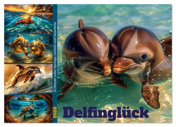 Delfinglück (Wandkalender 2026 DIN A2 quer), CALVENDO Monatskalender