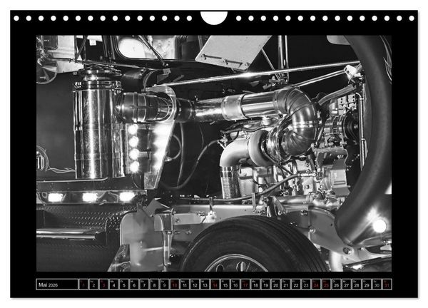 Produktbild: Kenworth W900A EXTHD - in schwarzwei&szlig; (Wandkalender 2026 DIN A4 quer), CALVENDO Monatskalender
