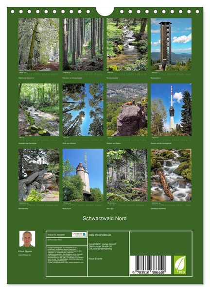 Produktbild: Schwarzwald Nord (Wandkalender 2026 DIN A4 hoch), CALVENDO Monatskalender
