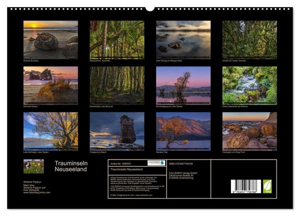 Produktbild: Trauminseln Neuseeland (hochwertiger Premium Wandkalender 2026 DIN A2 quer), Kunstdruck in Hochglanz