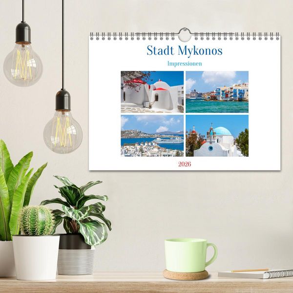 Produktbild: Stadt Mykonos - Impressionen (Wandkalender 2026 DIN A4 quer), CALVENDO Monatskalender