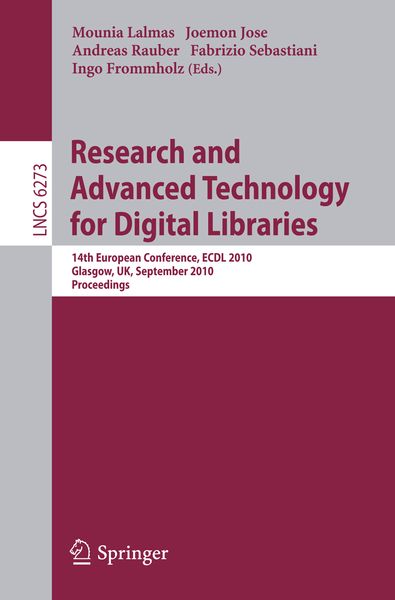Produktbild: Research and Advanced Technology for Digital Libraries