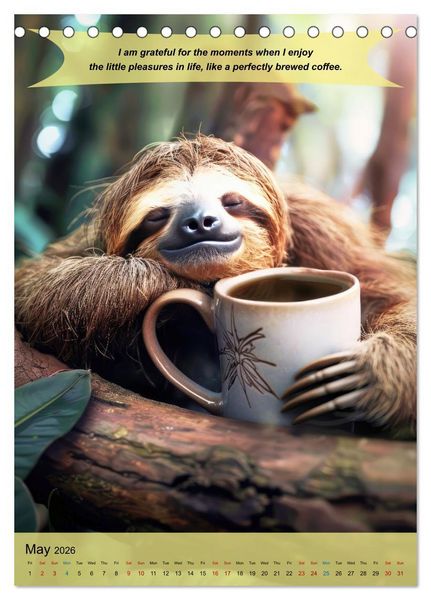 Produktbild: A year of greatfullness with funny animals (Desk Calendar 2026 DIN A5 portrait), CALVENDO 12 Month DeskCalendar