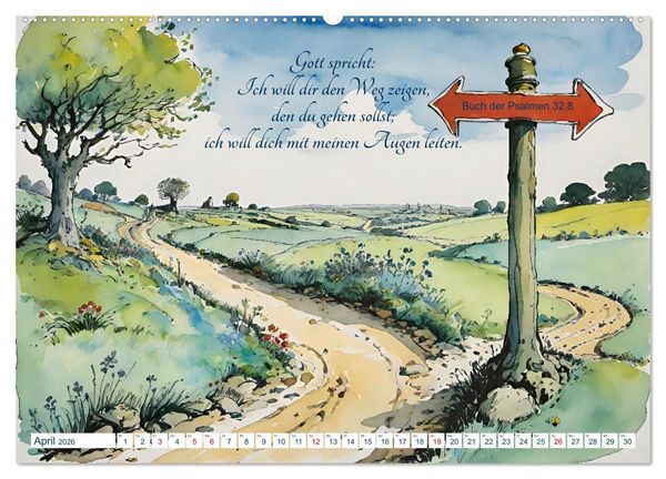 Produktbild: Du bist ein Segen! Segensw&uuml;nsche aus der Bibel (hochwertiger Premium Wandkalender 2026 DIN A2 quer), Kunstdruck in Hochglanz