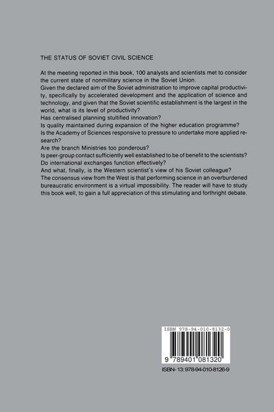 Produktbild: The Status of Soviet Civil Science