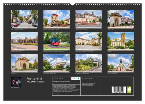 Produktbild: Frankenthal Impressionen (hochwertiger Premium Wandkalender 2026 DIN A2 quer), Kunstdruck in Hochglanz