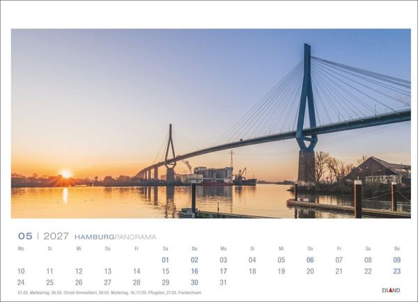Produktbild: Hamburg Panorama-Postkartenkalender 2027