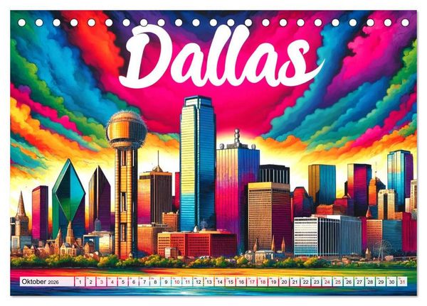 Produktbild: Stadtansichten der USA in Tusche (Tischkalender 2026 DIN A5 quer), CALVENDO Monatskalender