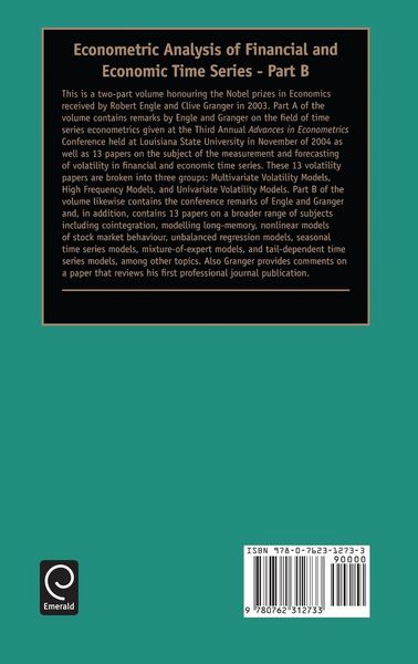 Produktbild: Econometric Analysis of Financial and Economic Time Series
