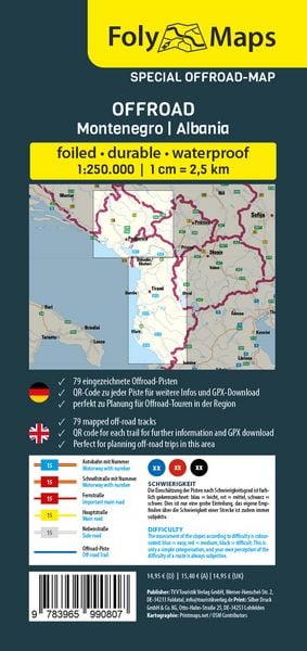 Produktbild: FolyMaps OFFROAD Montenegro | Albanien 1:250 000