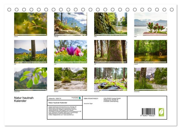 Produktbild: Natur hautnah Kalender (Tischkalender 2026 DIN A5 quer), CALVENDO Monatskalender