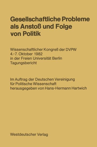 Produktbild: Gesellschaftliche Probleme als Ansto&szlig; und Folge von Politik
