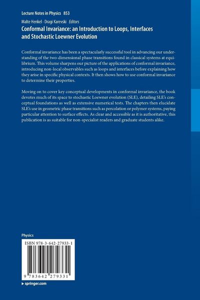 Produktbild: Conformal Invariance: an Introduction to Loops, Interfaces and Stochastic Loewner Evolution