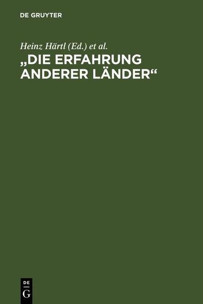 Produktbild: "Die Erfahrung anderer L&auml;nder"
