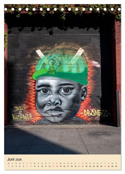 Produktbild: Walls of New York &ndash; Street Art in Farbe (Tischkalender 2026 DIN A5 hoch), CALVENDO Monatskalender