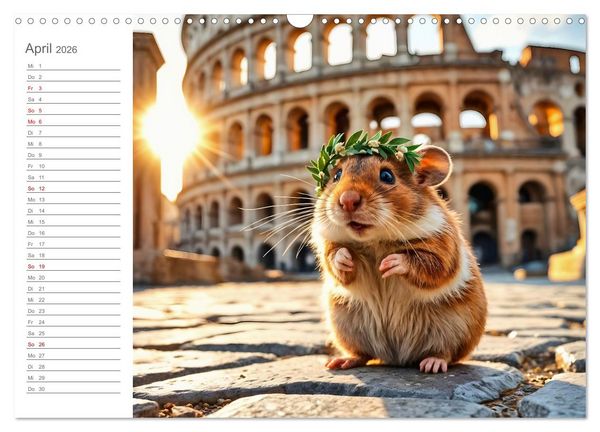 Produktbild: Nagertrip - Ein kleiner Hamster entdeckt die gro&szlig;e Welt (Wandkalender 2026 DIN A3 quer), CALVENDO Monatskalender