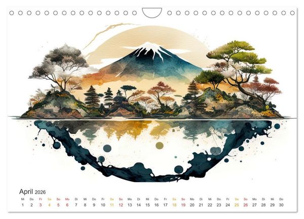 Produktbild: Japan - Aquarell Kunst und Tradition (Wandkalender 2026 DIN A4 quer), CALVENDO Monatskalender
