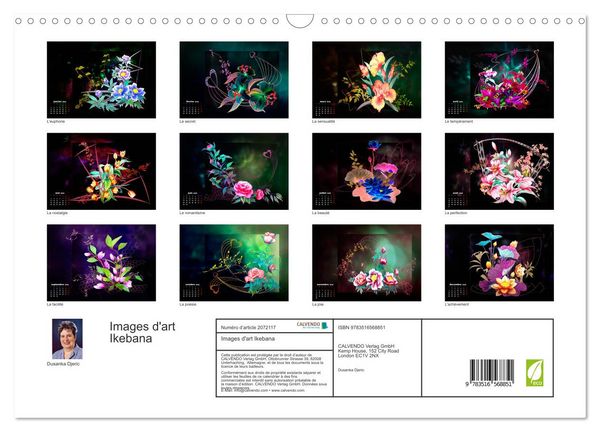 Produktbild: Images d'art Ikebana (Calendrier mural 2026 DIN A3 vertical), CALVENDO calendrier mensuel