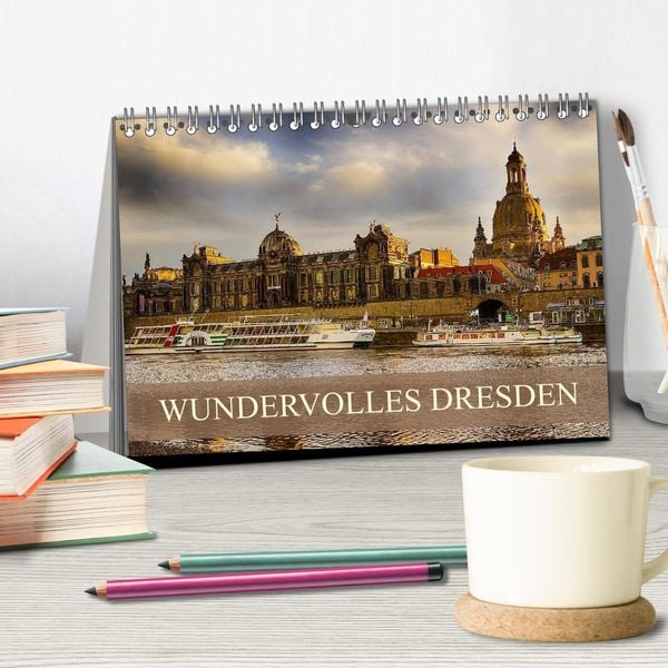Produktbild: WUNDERVOLLES DRESDEN (Tischkalender 2026 DIN A5 quer), CALVENDO Monatskalender