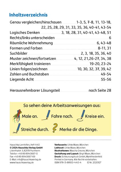 Produktbild: Mein &Uuml;bungsheft Konzentration - Schulanfang: Wahrnehmung, logisches Denken