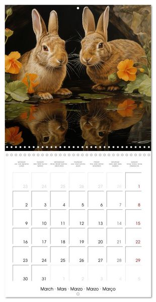 Produktbild: Des amours de lapins (Calendrier mural carr&eacute; 2026 30x30 cm) Calendrier double avec une page pour vos prises de notes