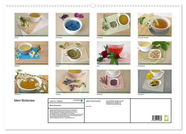 Produktbild: Mein Bl&uuml;tentee (Wandkalender 2026 DIN A2 quer), CALVENDO Monatskalender