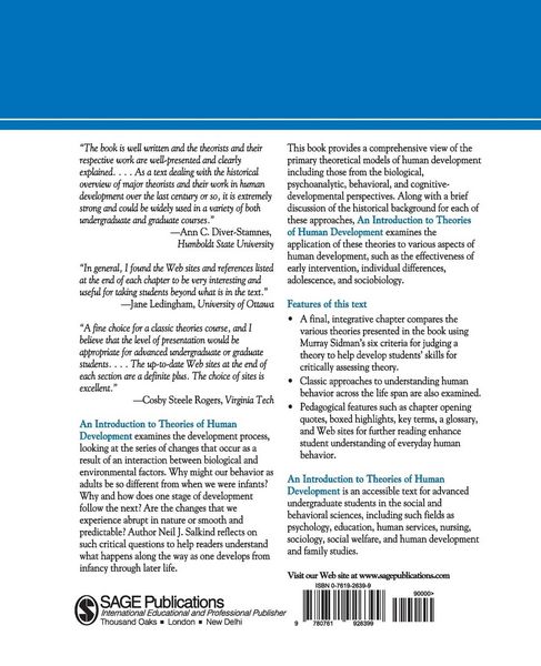 Produktbild: An Introduction to Theories of Human Development