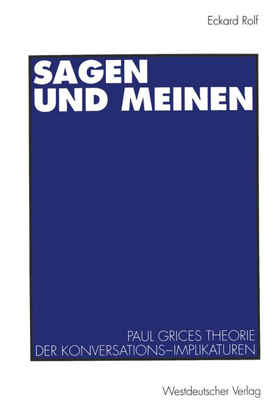 Produktbild: Sagen und Meinen