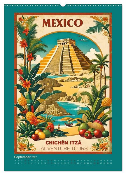 Produktbild: Exotic Travel Poster - nostalgische Abenteuerreisen um die Welt (hochwertiger Premium Wandkalender 2027 DIN A2 hoch), Kunstdruck in Hochglanz
